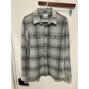 7D 7 Diamonds Men's Button Down Plaid Flannel Shirt, Gray, Size Large